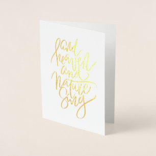 Tarjeta Con Relieve Metalizado Cielo y naturaleza cantan Navidades navidades manu