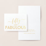 Tarjeta Con Relieve Metalizado Cincuenta y fabuloso simple y elegante cumpleaños<br><div class="desc">Decídase feliz cumpleaños número 50 con el lujoso brillo de la moda del Relieve metalizado de oro real. Toda la redacción de esta plantilla es sencilla para el personalizar. Cambiar el texto "cincuenta y fabuloso" delante para cualquier cumpleaños de hito o borrar el mensaje dentro para una tarjeta en blanco....</div>