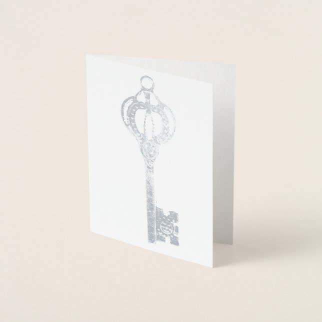Tarjeta Con Relieve Metalizado Clave de plata (Anverso)