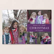 Collage de fotos de Navidades de invierno morado