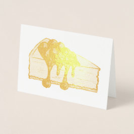 Tarjeta Con Relieve Metalizado Comida de tarta de queso de cerezo de queso de Nue