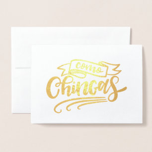 Tarjeta Con Relieve Metalizado Como Chingas