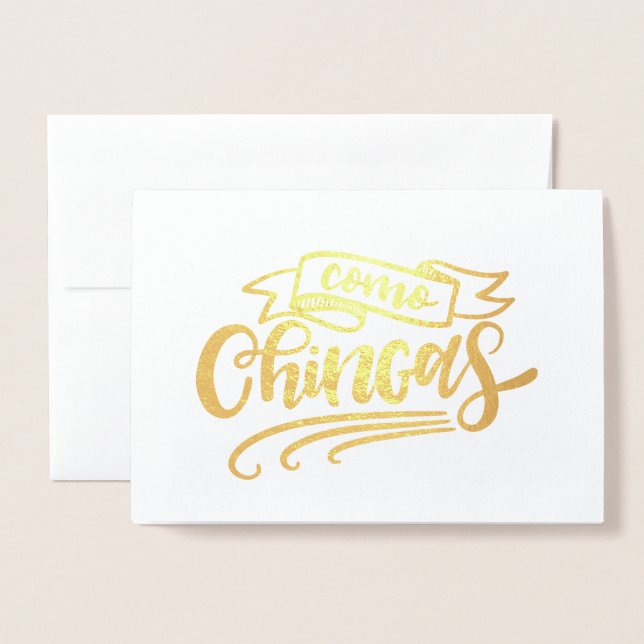 Tarjeta Con Relieve Metalizado Como Chingas (Anverso con sobre)