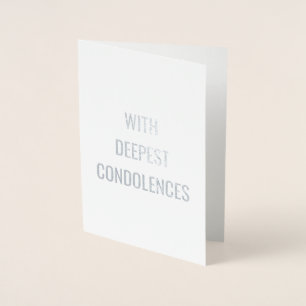 Tarjeta Con Relieve Metalizado Con Condolencias Más Profundas Texto Simpatía Mini