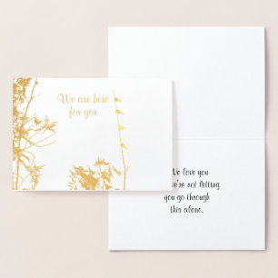 Tarjeta Con Relieve Metalizado Condolencia No Solo Aves Familiares Amigo