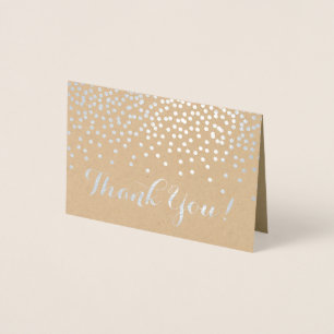 Tarjeta Con Relieve Metalizado Confetti moderno de Relieve metalizado plateado pu