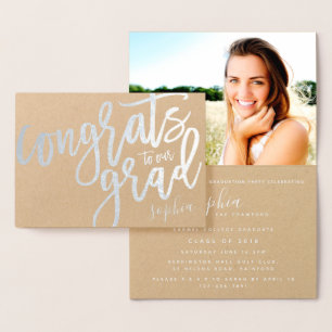 TARJETA CON RELIEVE METALIZADO CONGRAMAS A NUESTRO GRADO