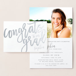 TARJETA CON RELIEVE METALIZADO CONGRAMAS A NUESTRO GRADO