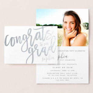 TARJETA CON RELIEVE METALIZADO CONGRAMAS A NUESTRO GRADO