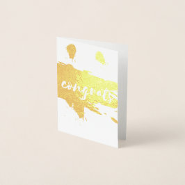 Tarjeta Con Relieve Metalizado Congratas pincel de Relieve metalizado