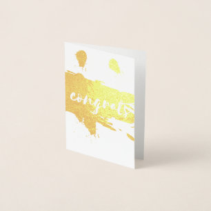 Tarjeta Con Relieve Metalizado Congratas pincel de Relieve metalizado