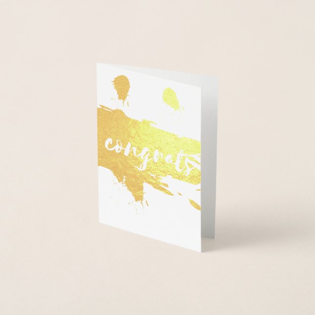 Tarjeta Con Relieve Metalizado Congratas pincel de Relieve metalizado (Anverso)