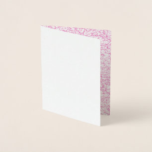 Tarjeta Con Relieve Metalizado Conjunto de carpetas de archivo abstractas rosadas