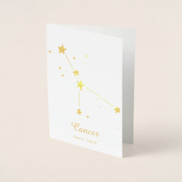 Tarjeta Con Relieve Metalizado Constelación de Rótulo Zodiaco CÁNCER de Relieve m