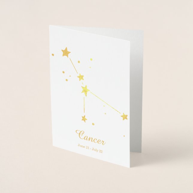 Tarjeta Con Relieve Metalizado Constelación de Rótulo Zodiaco CÁNCER de Relieve m (Anverso)