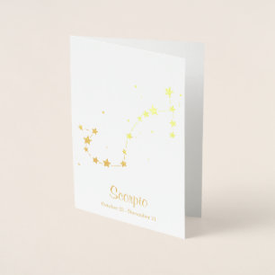 Tarjeta Con Relieve Metalizado Constelación de Rótulo Zodiaco de Relieve metaliza