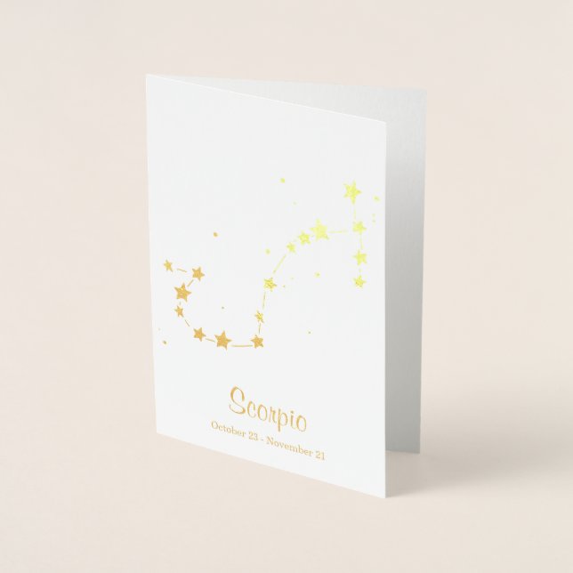 Tarjeta Con Relieve Metalizado Constelación de Rótulo Zodiaco de Relieve metaliza (Anverso)