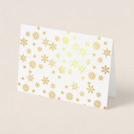 Tarjeta Con Relieve Metalizado Copia de Copos de Nieve Dorados