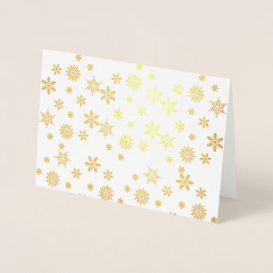 Tarjeta Con Relieve Metalizado Copia de Copos de Nieve Dorados
