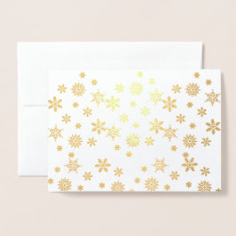 Tarjeta Con Relieve Metalizado Copia de Copos de Nieve Dorados