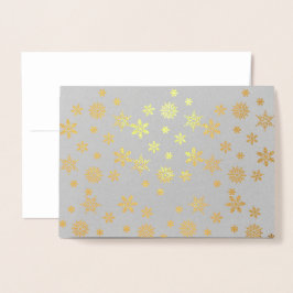 Tarjeta Con Relieve Metalizado Copo de Nieve Dorado Brillante