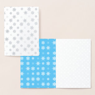 Tarjeta Con Relieve Metalizado Copos de nieve