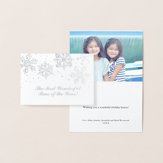 Tarjeta Con Relieve Metalizado Copos de nieve dibujados a mano | Navidad (Demostración)