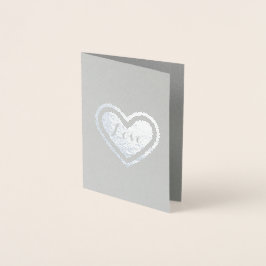Tarjeta Con Relieve Metalizado Corazón de amor