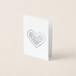 Tarjeta Con Relieve Metalizado Corazón de amor