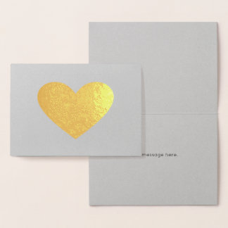 Tarjeta Con Relieve Metalizado Corazón de oro