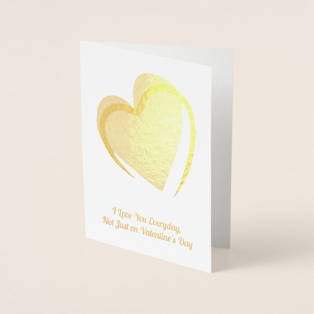 Tarjeta Con Relieve Metalizado Corazón Rojo, San Valentín (Anverso)