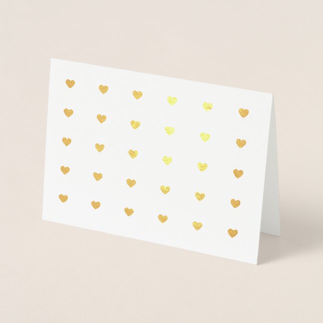Tarjeta Con Relieve Metalizado Corazones de oro (Anverso)