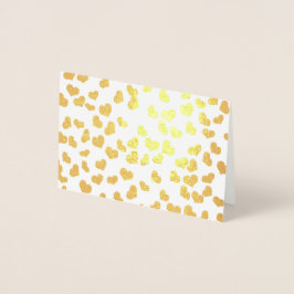 Tarjeta Con Relieve Metalizado Corazones de oro elegantes simples para el día de 