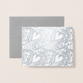 Tarjeta Con Relieve Metalizado Corazones vivos