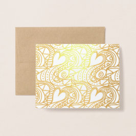 Tarjeta Con Relieve Metalizado Corazones vivos