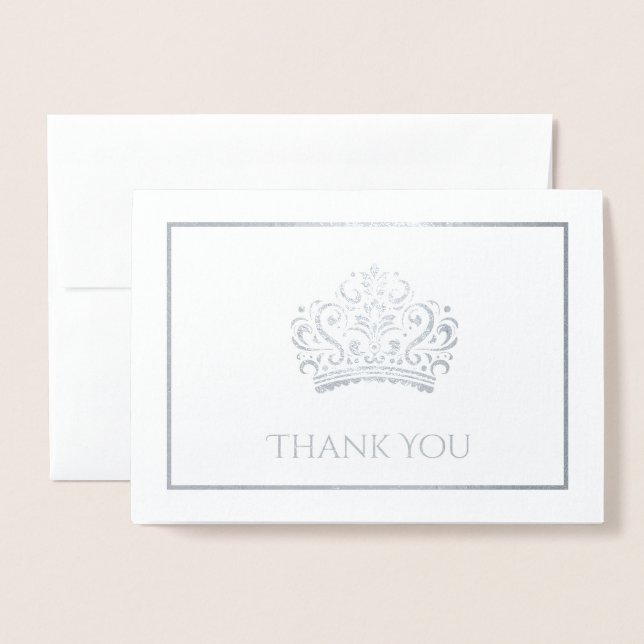 Tarjeta Con Relieve Metalizado Corona de concurso (Anverso con sobre)