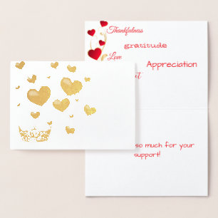 Tarjeta Con Relieve Metalizado Corona de Concurso y Corazones Gracias Relieve met