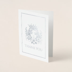 Tarjeta Con Relieve Metalizado Corona de la Reina del Concurso