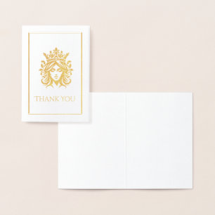 Tarjeta Con Relieve Metalizado Corona de Reina de Belleza