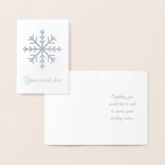 Tarjeta Con Relieve Metalizado Crea Tu Propio Copo de Nieve con Lámina de Plata I