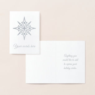 Tarjeta Con Relieve Metalizado Crea tu propio copo de nieve de estrella abierta c