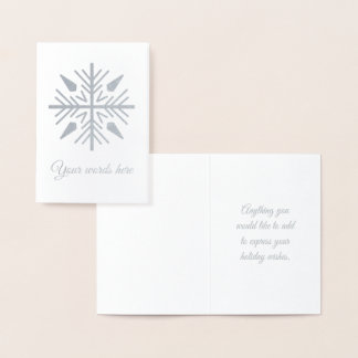 Tarjeta Con Relieve Metalizado Crea Tu Propio Copo de Nieve de Lámina de Plata