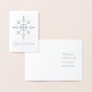 Tarjeta Con Relieve Metalizado Crea tu propio copo de nieve de lámina de plata ab
