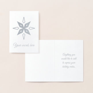 Tarjeta Con Relieve Metalizado Crea Tu Propio Copo de Nieve de Plata con Estrella