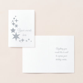 Tarjeta Con Relieve Metalizado Crea tus propias hermosas estrellas plateadas de i