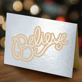 Tarjeta Con Relieve Metalizado Créanlo gráfico de texto de slogan