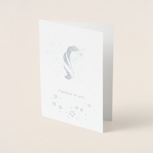 Tarjeta Con Relieve Metalizado Creo en tu carta de amistad (Anverso)