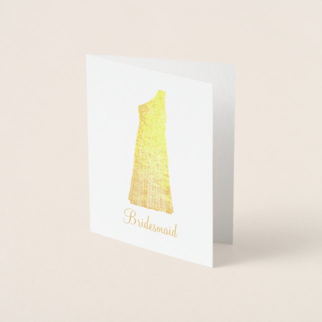 Tarjeta Con Relieve Metalizado Criada sirvienta frente a Boda del partido de hono (Anverso)