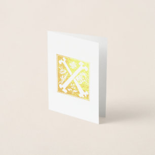 Tarjeta Con Relieve Metalizado Críticas Míticas del Siglo XVI Capital Decorativo 