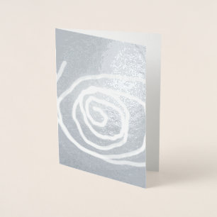 Tarjeta Con Relieve Metalizado Cuando la luna se mueve en espiral abstracta